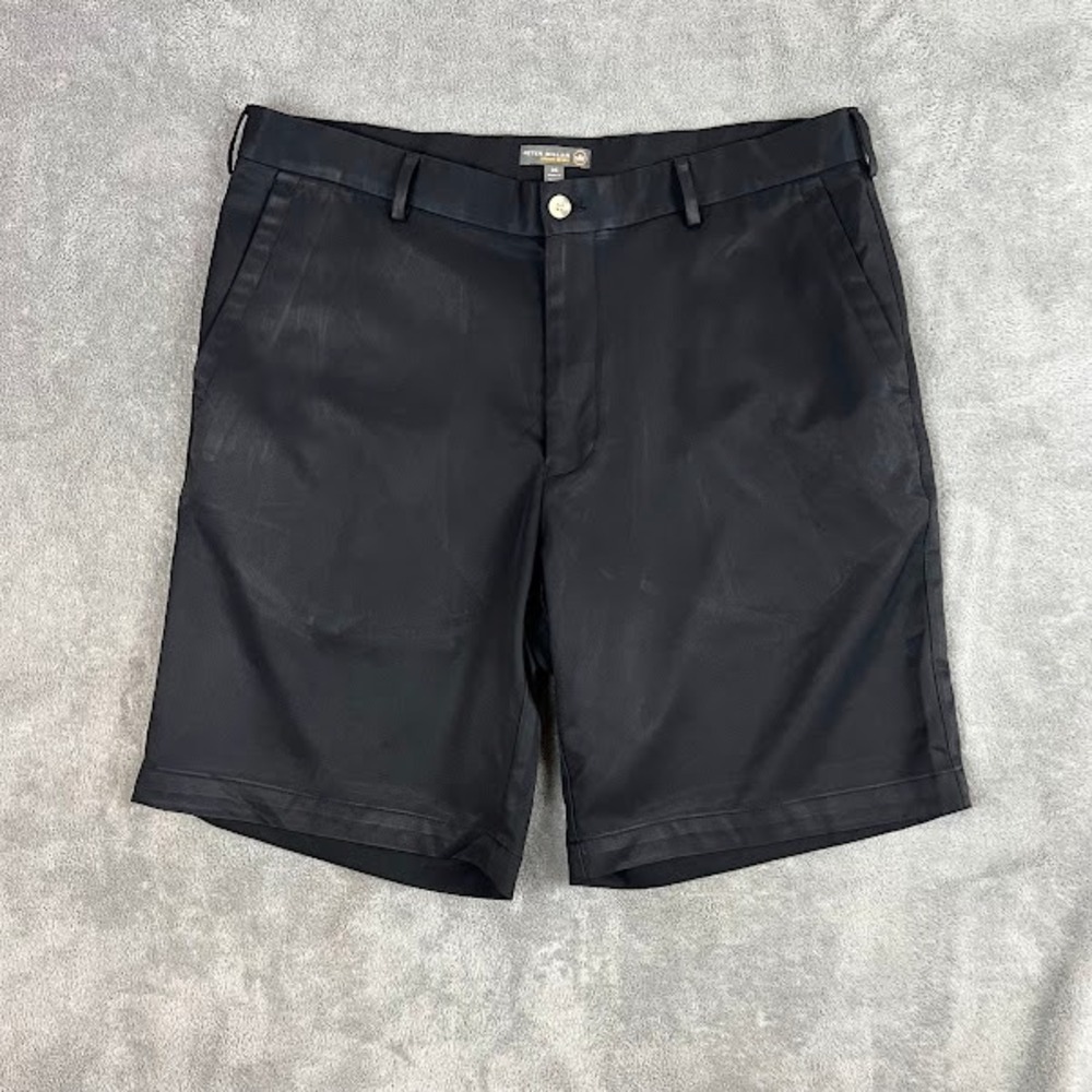 Peter Millar Performance Shorts Mens 35 Black Golf Stretch Lightweight Preppy